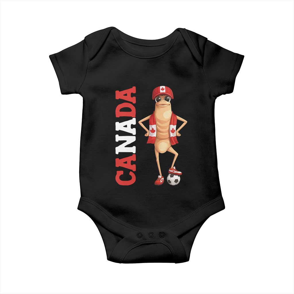 Canada Soccer Fan Marcus The Worm Baby Onesie Country Football Gift TS12 Black Print Your Wear