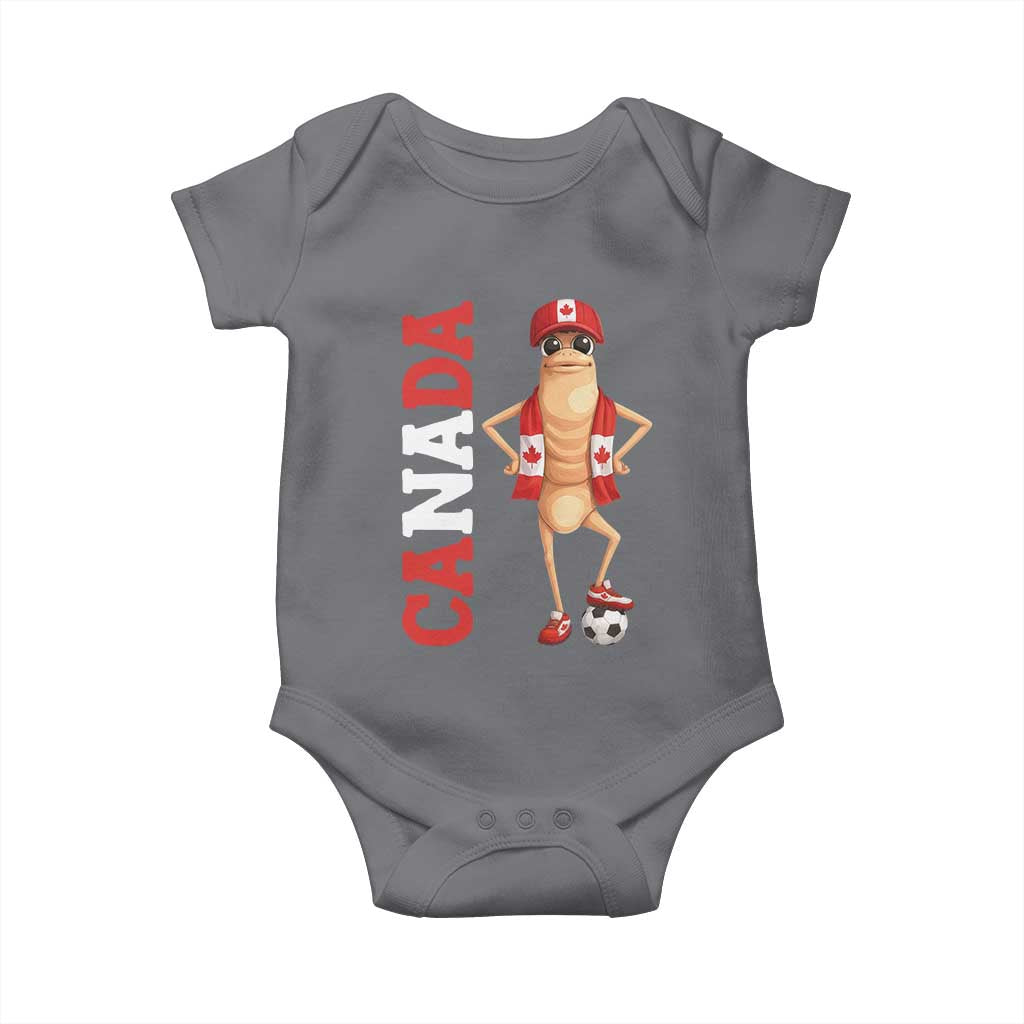 Canada Soccer Fan Marcus The Worm Baby Onesie Country Football Gift TS12 Charcoal Print Your Wear