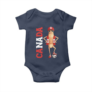 Canada Soccer Fan Marcus The Worm Baby Onesie Country Football Gift TS12 Navy Print Your Wear