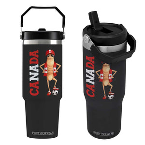 Canada Soccer Fan Marcus The Worm Flip Straw Tumbler Country Football Gift TS12 One Size: 30 oz Black Print Your Wear