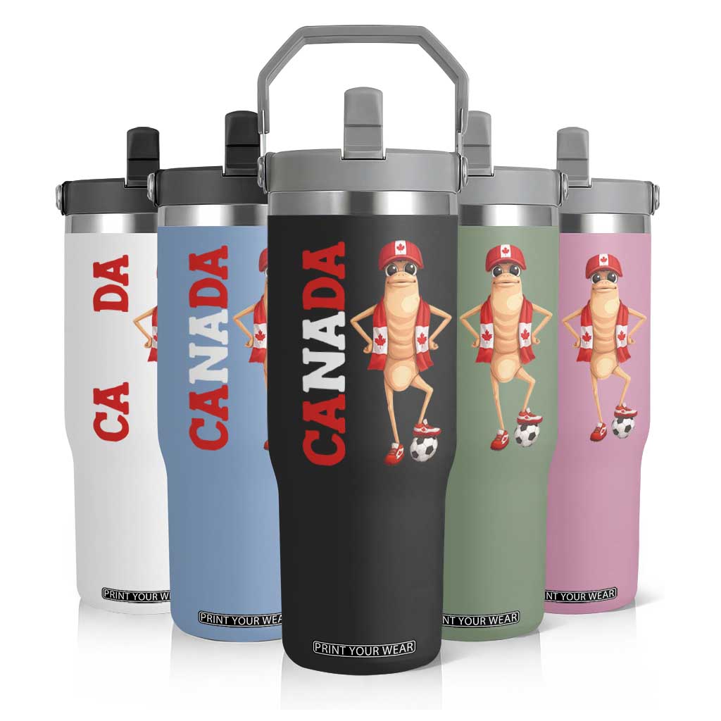 Canada Soccer Fan Marcus The Worm Flip Straw Tumbler Country Football Gift TS12 Print Your Wear