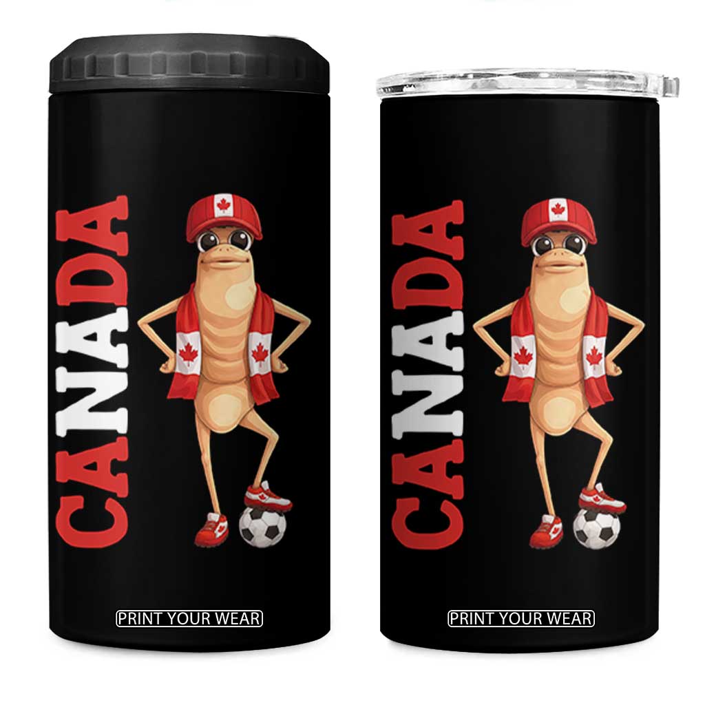 Canada Soccer Fan Marcus The Worm 4 in 1 Can Cooler Tumbler Country Football Gift TS12 One Size: 16 oz Black Print Your Wear