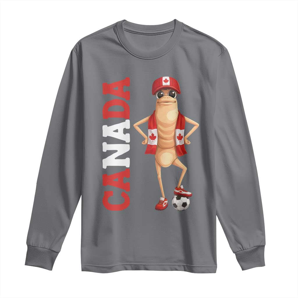 Canada Soccer Fan Marcus The Worm Long Sleeve Shirt Country Football Gift TS12 Charcoal Print Your Wear