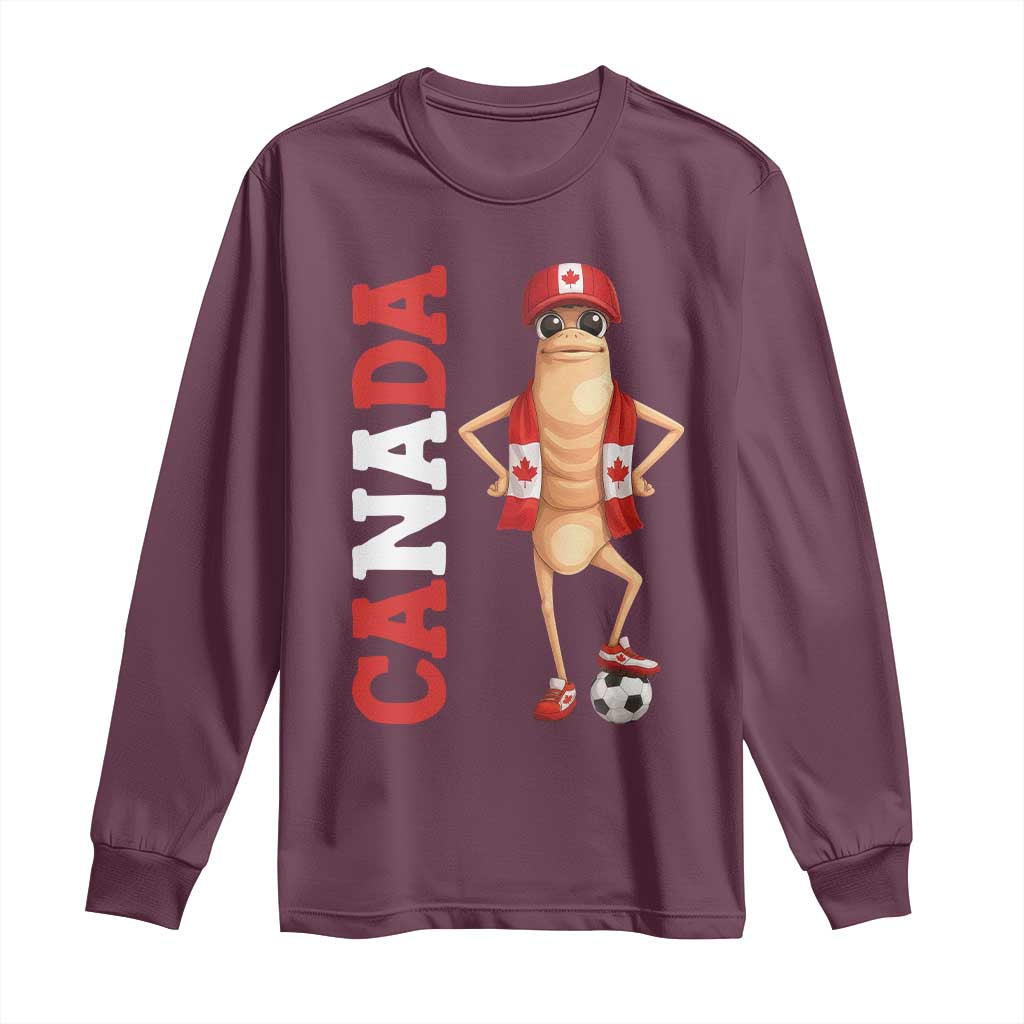 Canada Soccer Fan Marcus The Worm Long Sleeve Shirt Country Football Gift TS12 Maroon Print Your Wear
