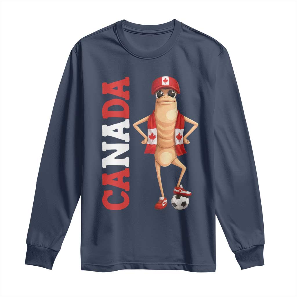 Canada Soccer Fan Marcus The Worm Long Sleeve Shirt Country Football Gift TS12 Navy Print Your Wear