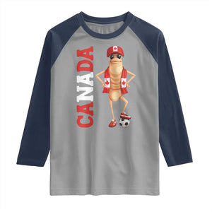 Canada Soccer Fan Marcus The Worm Raglan Shirt Country Football Gift TS12 Sport Gray Navy Print Your Wear