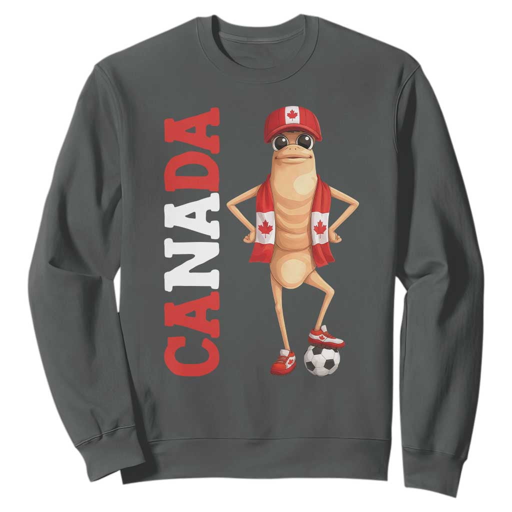 Canada Soccer Fan Marcus The Worm Sweatshirt Country Football Gift TS12 Dark Heather Print Your Wear