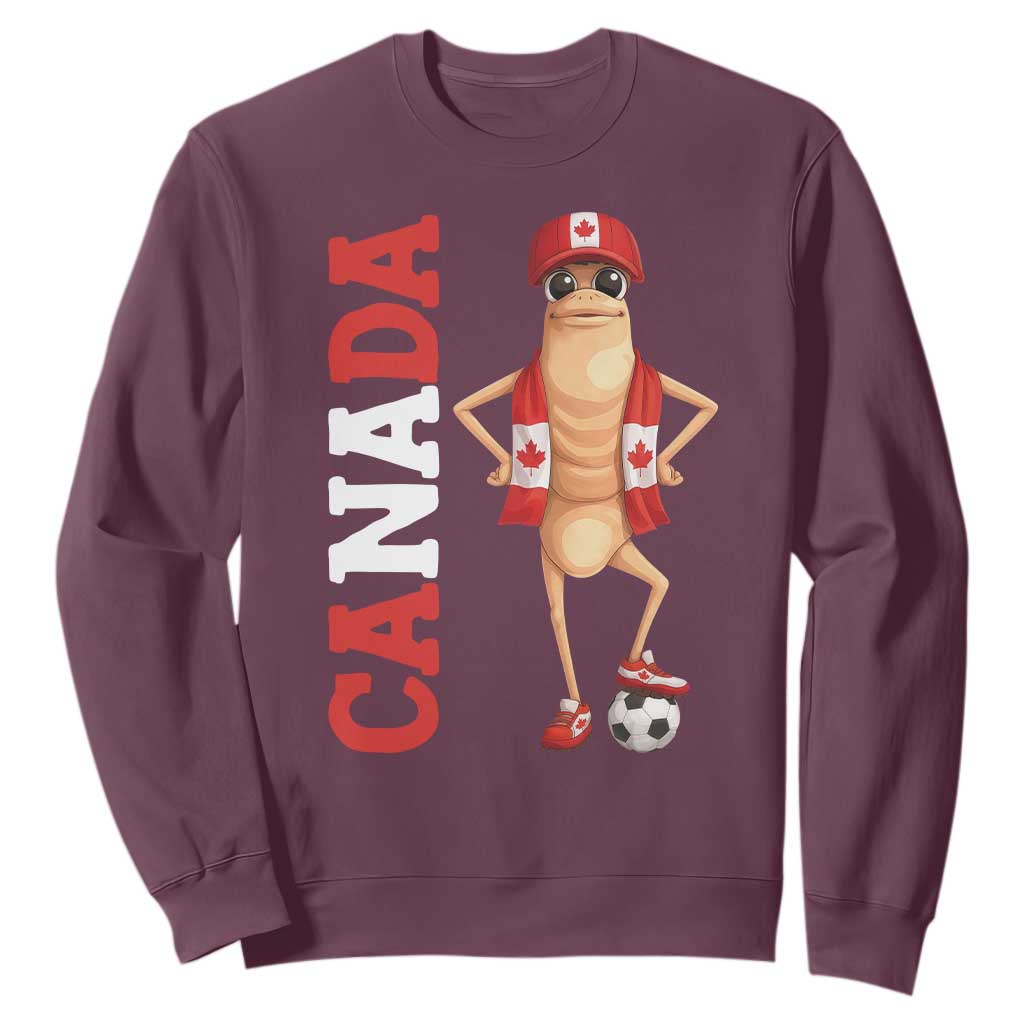 Canada Soccer Fan Marcus The Worm Sweatshirt Country Football Gift TS12 Maroon Print Your Wear