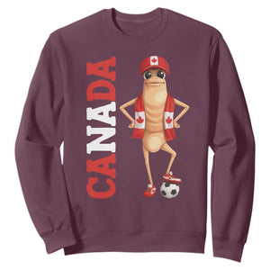 Canada Soccer Fan Marcus The Worm Sweatshirt Country Football Gift TS12 Maroon Print Your Wear