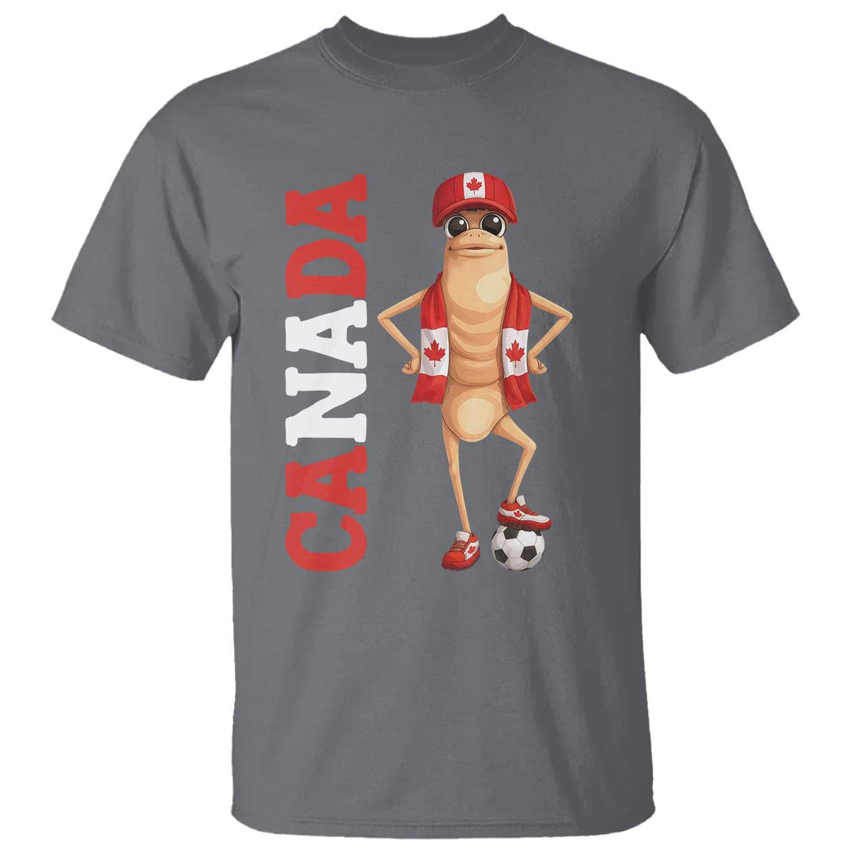 Canada Soccer Fan Marcus The Worm T Shirt Country Football Gift TS12 Charcoal Print Your Wear