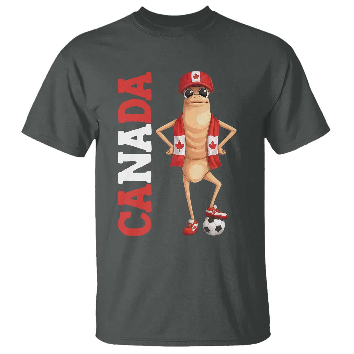 Canada Soccer Fan Marcus The Worm T Shirt Country Football Gift TS12 Dark Heather Print Your Wear