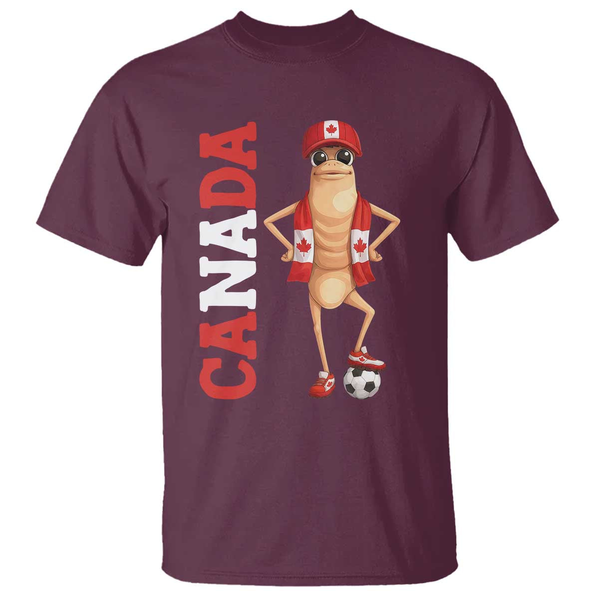 Canada Soccer Fan Marcus The Worm T Shirt Country Football Gift TS12 Maroon Print Your Wear