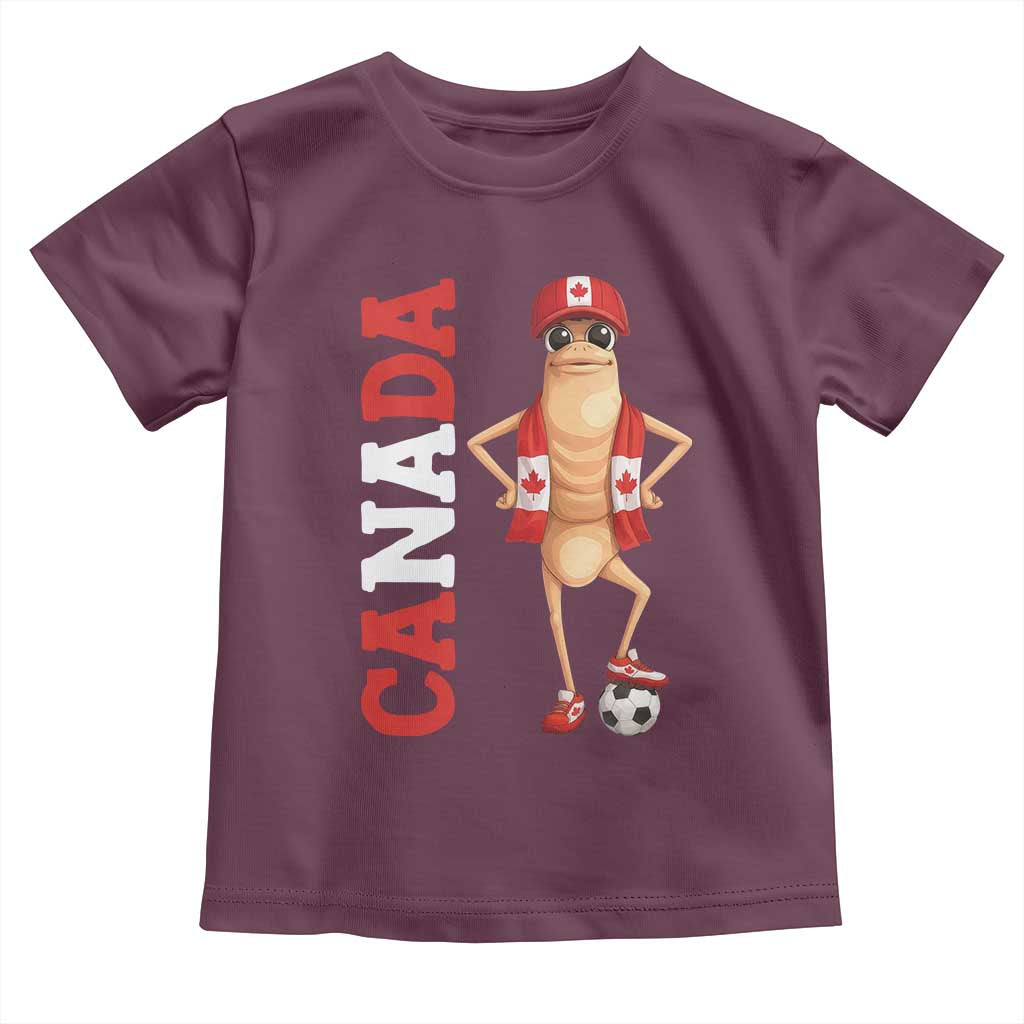 Canada Soccer Fan Marcus The Worm Toddler T Shirt Country Football Gift TS12 Maroon Print Your Wear