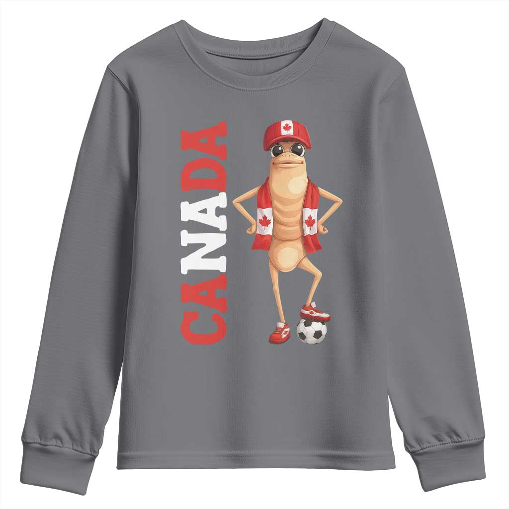 Canada Soccer Fan Marcus The Worm Youth Sweatshirt Country Football Gift TS12 Charcoal Print Your Wear