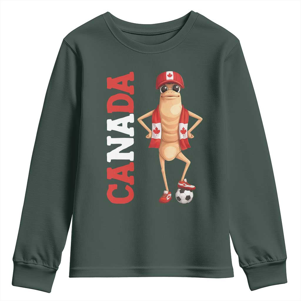 Canada Soccer Fan Marcus The Worm Youth Sweatshirt Country Football Gift TS12 Dark Forest Green Print Your Wear