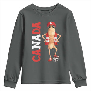 Canada Soccer Fan Marcus The Worm Youth Sweatshirt Country Football Gift TS12 Dark Heather Print Your Wear