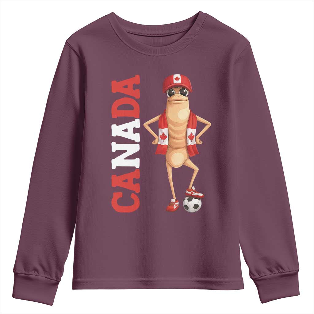 Canada Soccer Fan Marcus The Worm Youth Sweatshirt Country Football Gift TS12 Maroon Print Your Wear