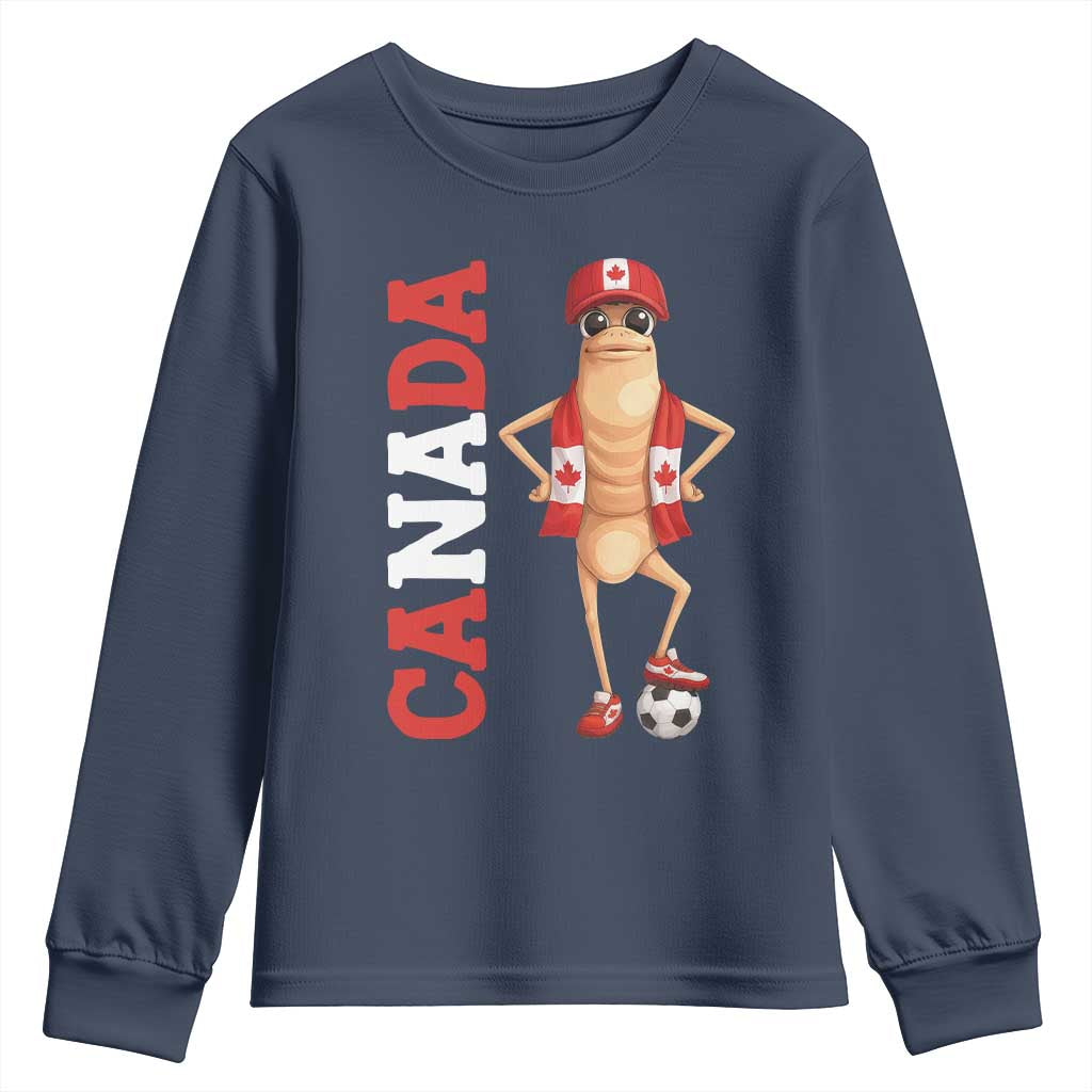 Canada Soccer Fan Marcus The Worm Youth Sweatshirt Country Football Gift TS12 Navy Print Your Wear