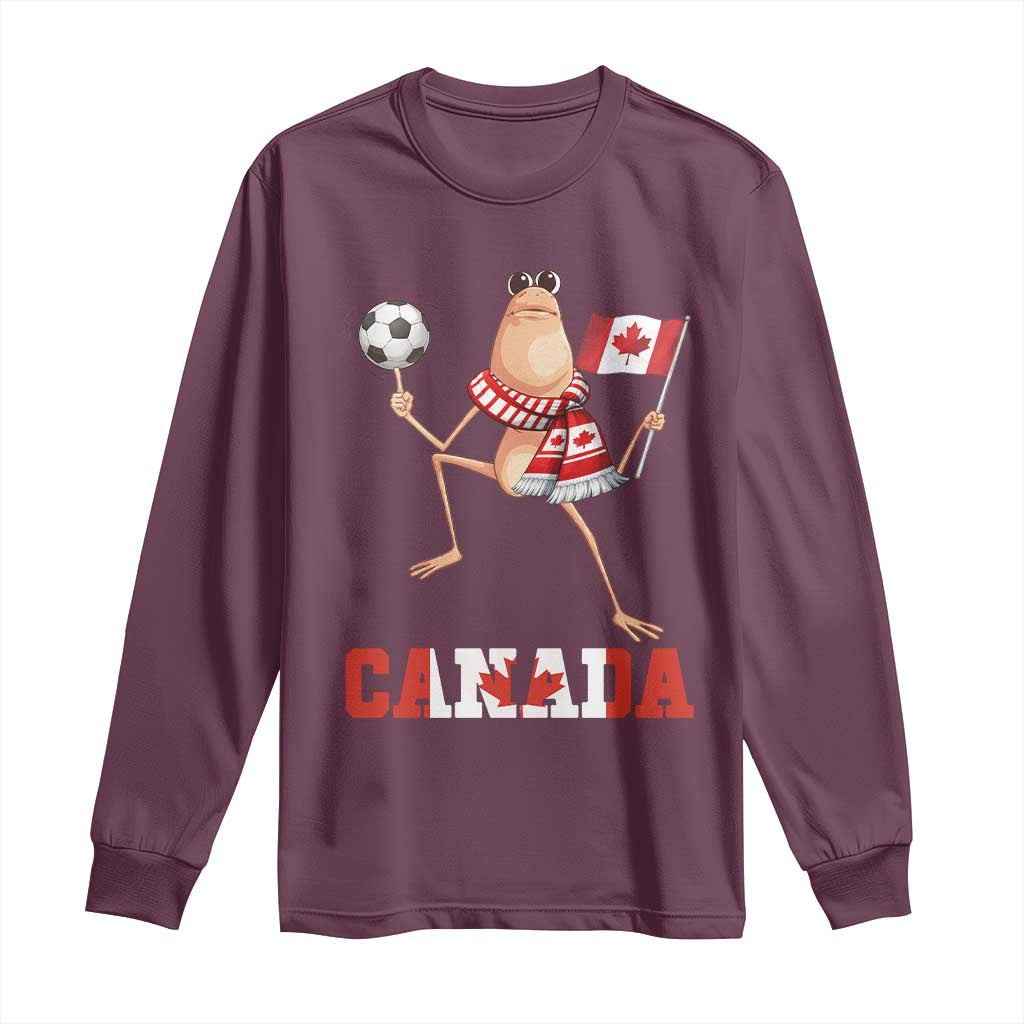 Funny Marcus The Worm Long Sleeve Shirt Canadian Pride Soccer Gift TS12 Maroon Print Your Wear