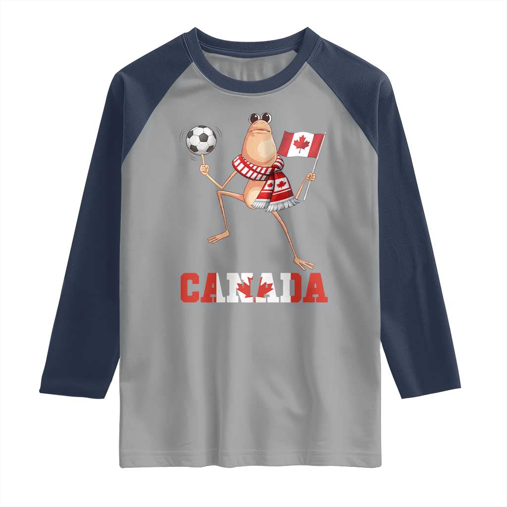 Funny Marcus The Worm Raglan Shirt Canadian Pride Soccer Gift TS12 Sport Gray Navy Print Your Wear