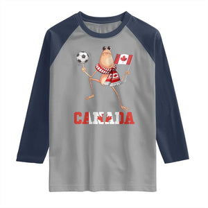 Funny Marcus The Worm Raglan Shirt Canadian Pride Soccer Gift TS12 Sport Gray Navy Print Your Wear