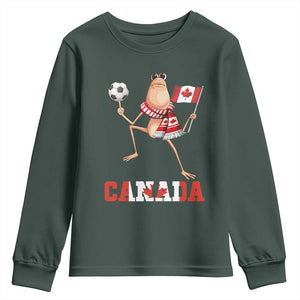 Funny Marcus The Worm Youth Sweatshirt Canadian Pride Soccer Gift TS12 Dark Forest Green Print Your Wear