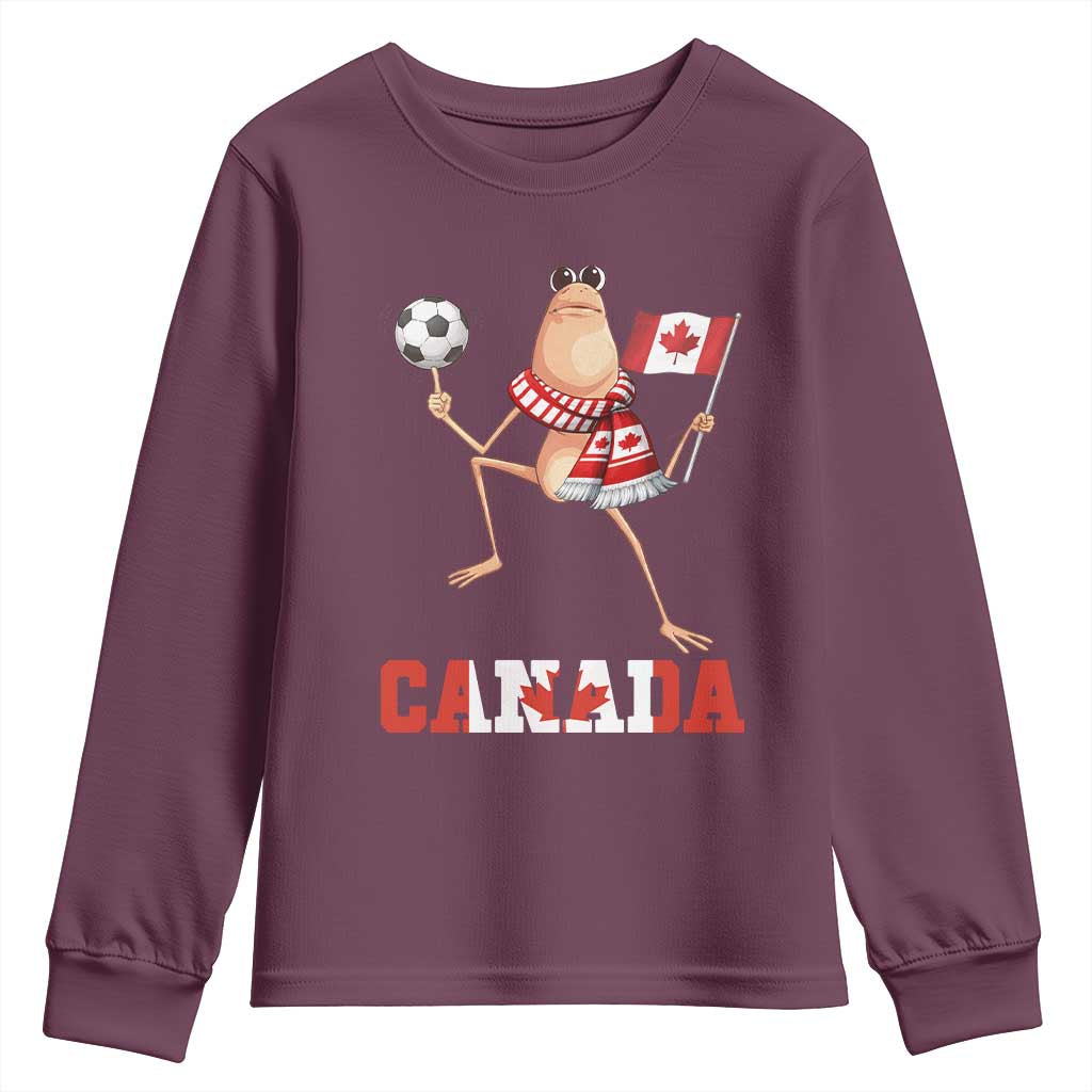 Funny Marcus The Worm Youth Sweatshirt Canadian Pride Soccer Gift TS12 Maroon Print Your Wear