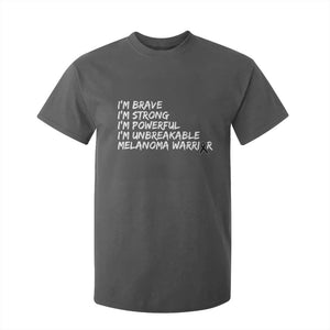 I Am Brave Strong Powerful Unbreakable T Shirt For Kid Melanoma Warrior Support TS12 Dark Heather Print Your Wear