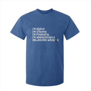 I Am Brave Strong Powerful Unbreakable T Shirt For Kid Melanoma Warrior Support TS12 Royal Blue Print Your Wear