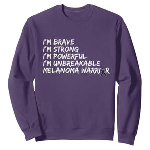 I Am Brave Strong Powerful Unbreakable Sweatshirt Melanoma Warrior Support TS12 Purple Print Your Wear