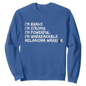 I Am Brave Strong Powerful Unbreakable Sweatshirt Melanoma Warrior Support TS12 Royal Blue Print Your Wear