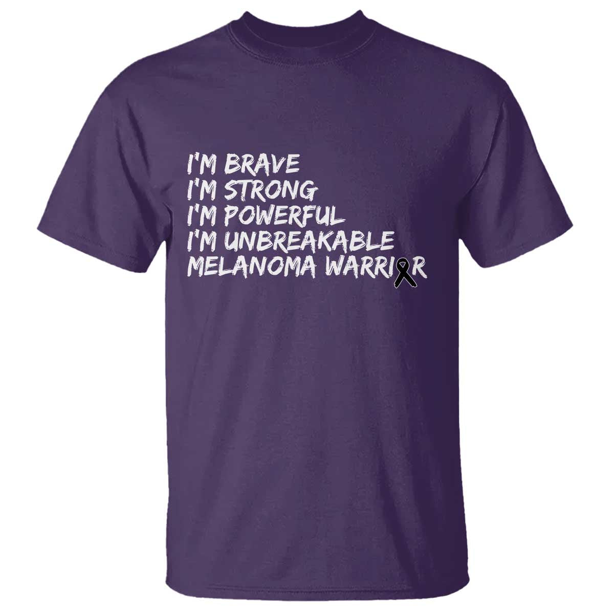 I Am Brave Strong Powerful Unbreakable T Shirt Melanoma Warrior Support TS12 Purple Print Your Wear