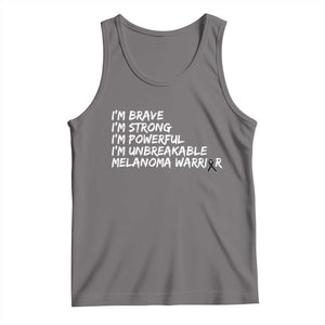 I Am Brave Strong Powerful Unbreakable Tank Top Melanoma Warrior Support TS12 Deep Heather Print Your Wear