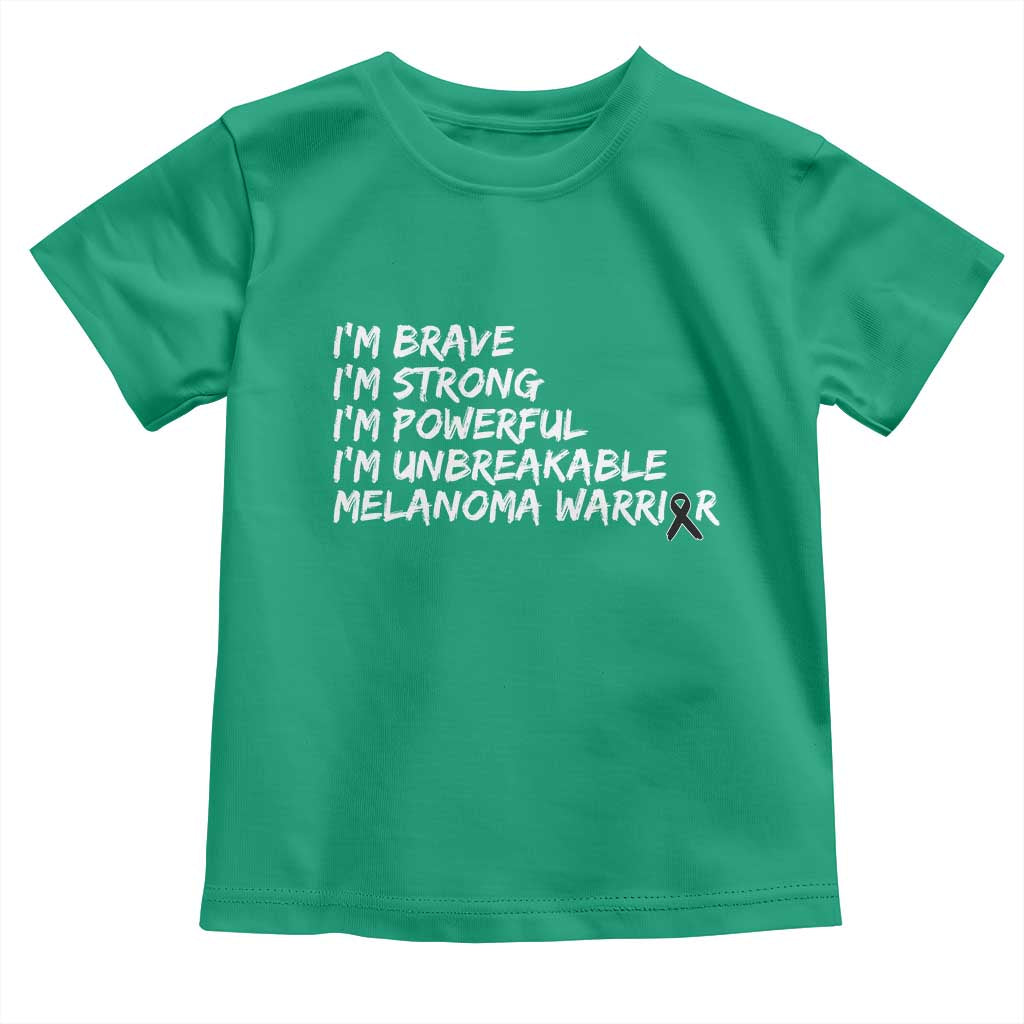 I Am Brave Strong Powerful Unbreakable Toddler T Shirt Melanoma Warrior Support TS12 Irish Green Print Your Wear