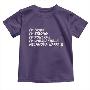 I Am Brave Strong Powerful Unbreakable Toddler T Shirt Melanoma Warrior Support TS12 Purple Print Your Wear