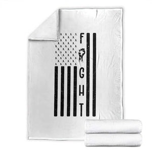 Fight Skin Cancer Melanoma Fighter USA Flag Throw Blanket TS12 White Print Your Wear