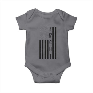 Fight Skin Cancer Melanoma Fighter USA Flag Baby Onesie TS12 Charcoal Print Your Wear