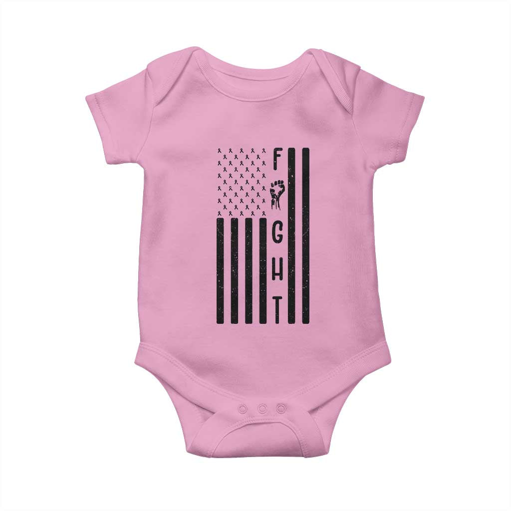 Fight Skin Cancer Melanoma Fighter USA Flag Baby Onesie TS12 Light Pink Print Your Wear