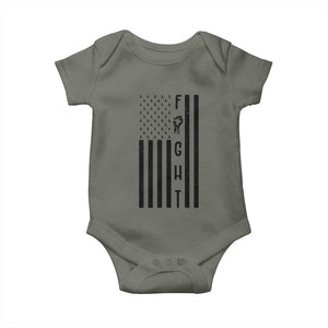 Fight Skin Cancer Melanoma Fighter USA Flag Baby Onesie TS12 Military Green Print Your Wear