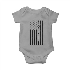 Fight Skin Cancer Melanoma Fighter USA Flag Baby Onesie TS12 Sport Gray Print Your Wear