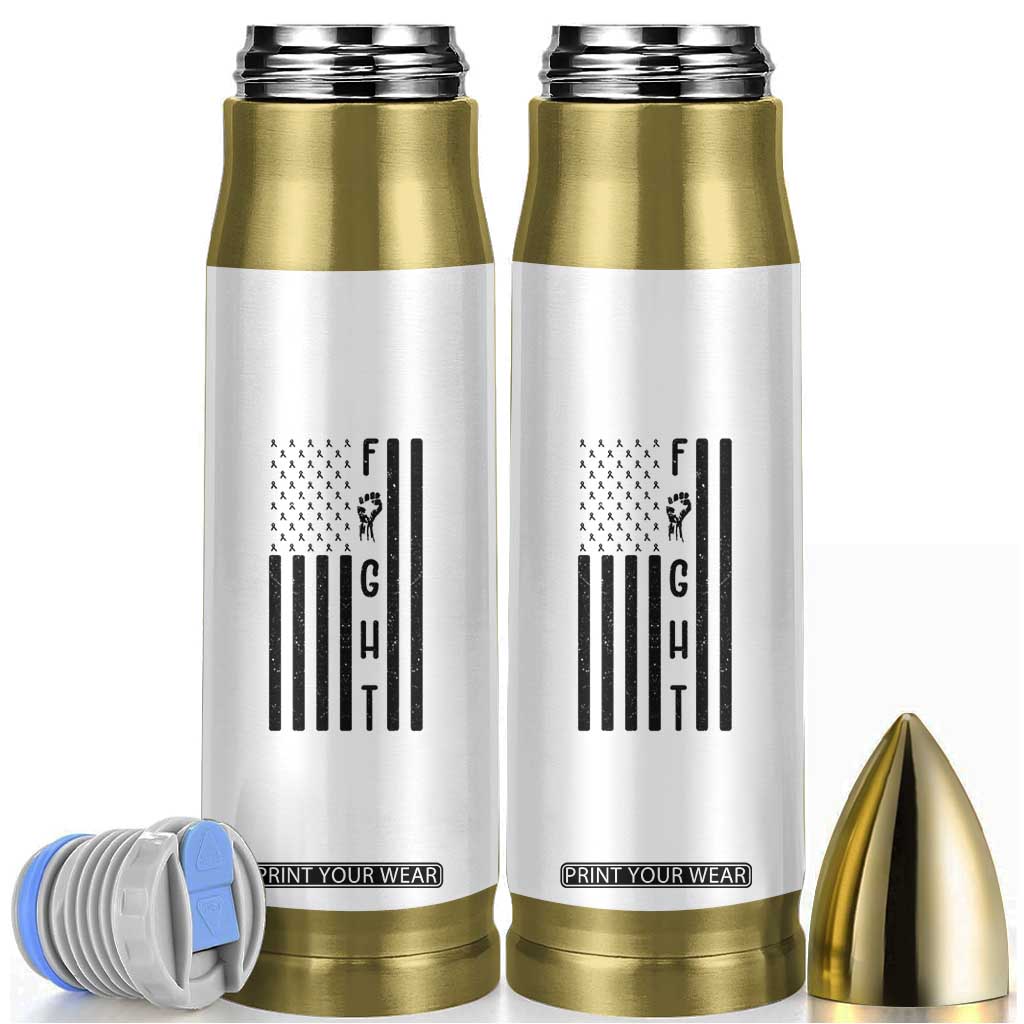 Fight Skin Cancer Melanoma Fighter USA Flag Bullet Tumbler TS12 White Print Your Wear