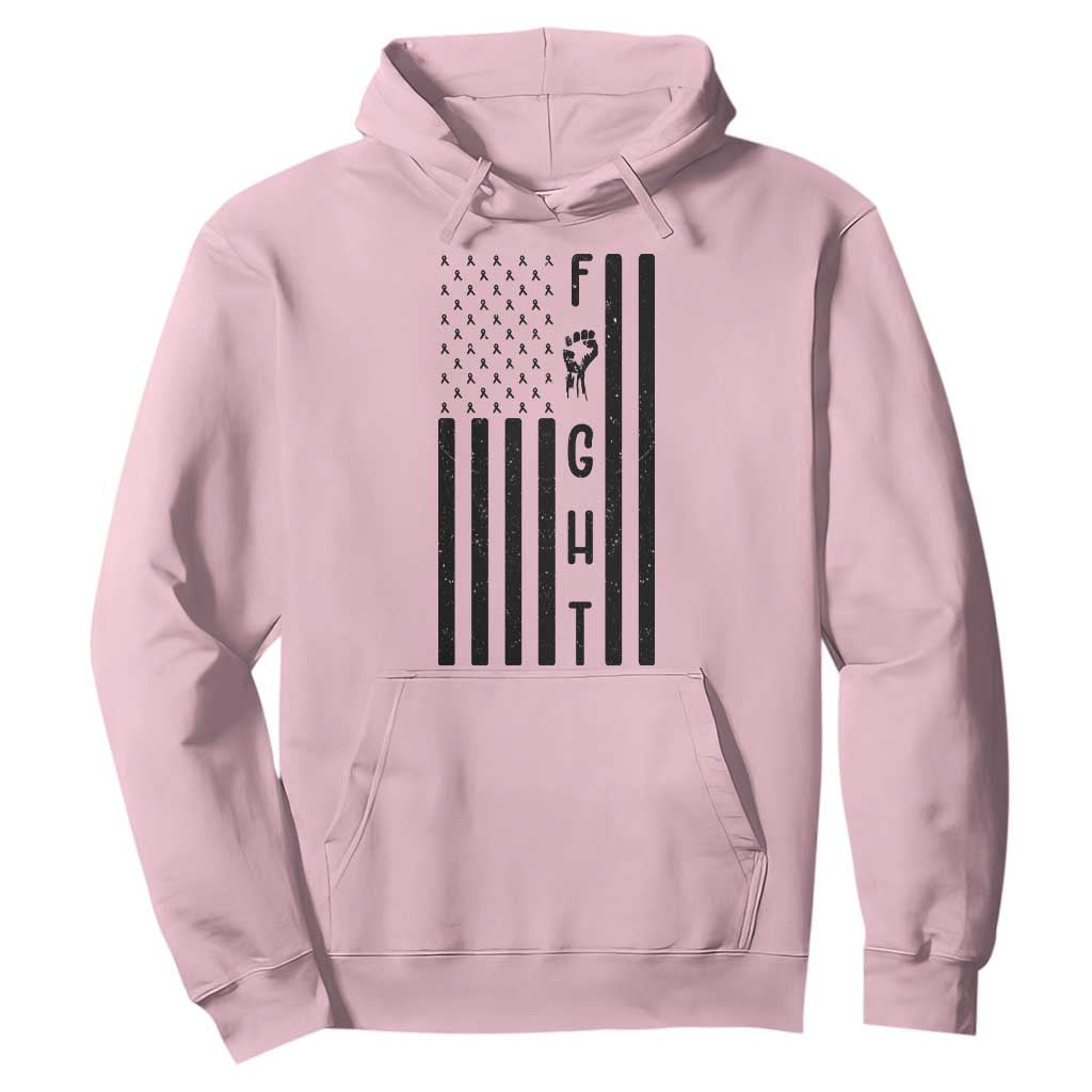 Fight Skin Cancer Melanoma Fighter USA Flag Hoodie TS12 Light Pink Print Your Wear
