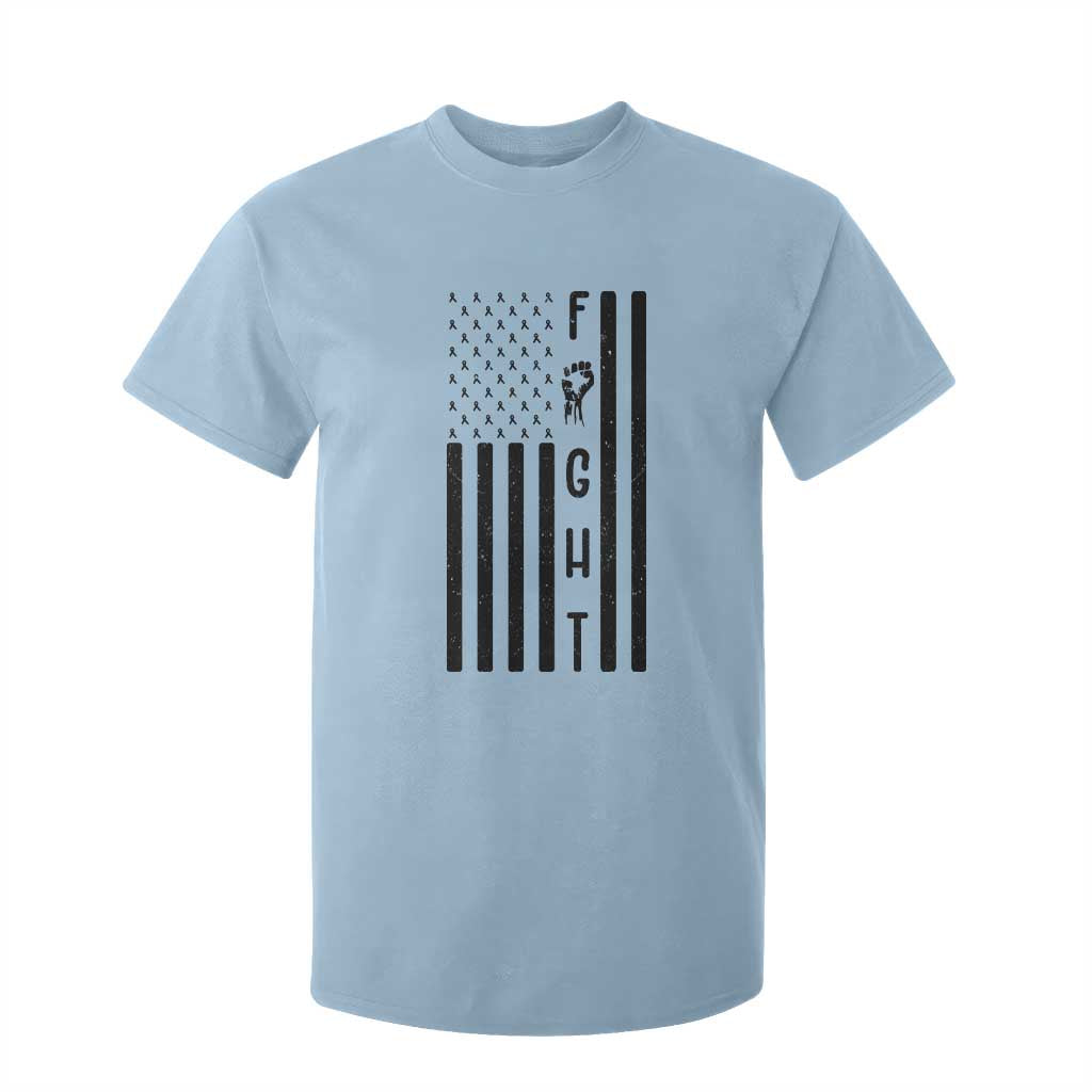 Fight Skin Cancer Melanoma Fighter USA Flag T Shirt For Kid TS12 Light Blue Print Your Wear