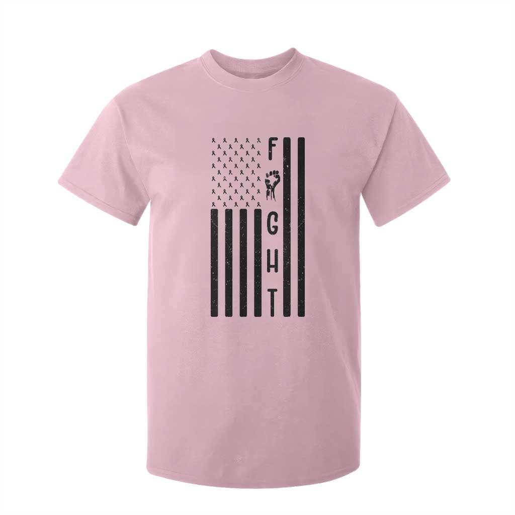 Fight Skin Cancer Melanoma Fighter USA Flag T Shirt For Kid TS12 Light Pink Print Your Wear