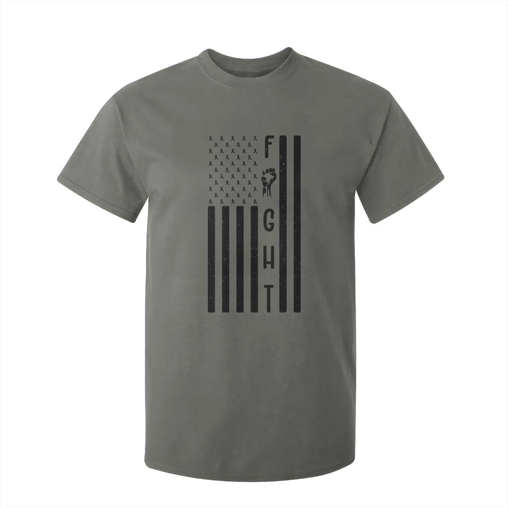 Fight Skin Cancer Melanoma Fighter USA Flag T Shirt For Kid TS12 Military Green Print Your Wear