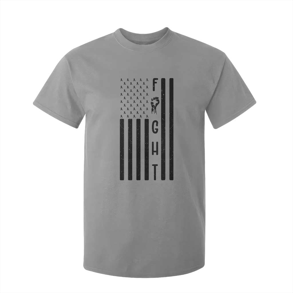 Fight Skin Cancer Melanoma Fighter USA Flag T Shirt For Kid TS12 Sport Gray Print Your Wear