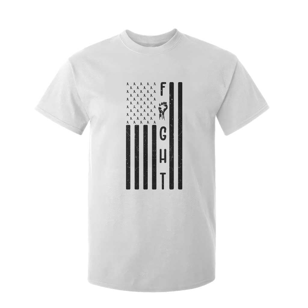 Fight Skin Cancer Melanoma Fighter USA Flag T Shirt For Kid TS12 White Print Your Wear