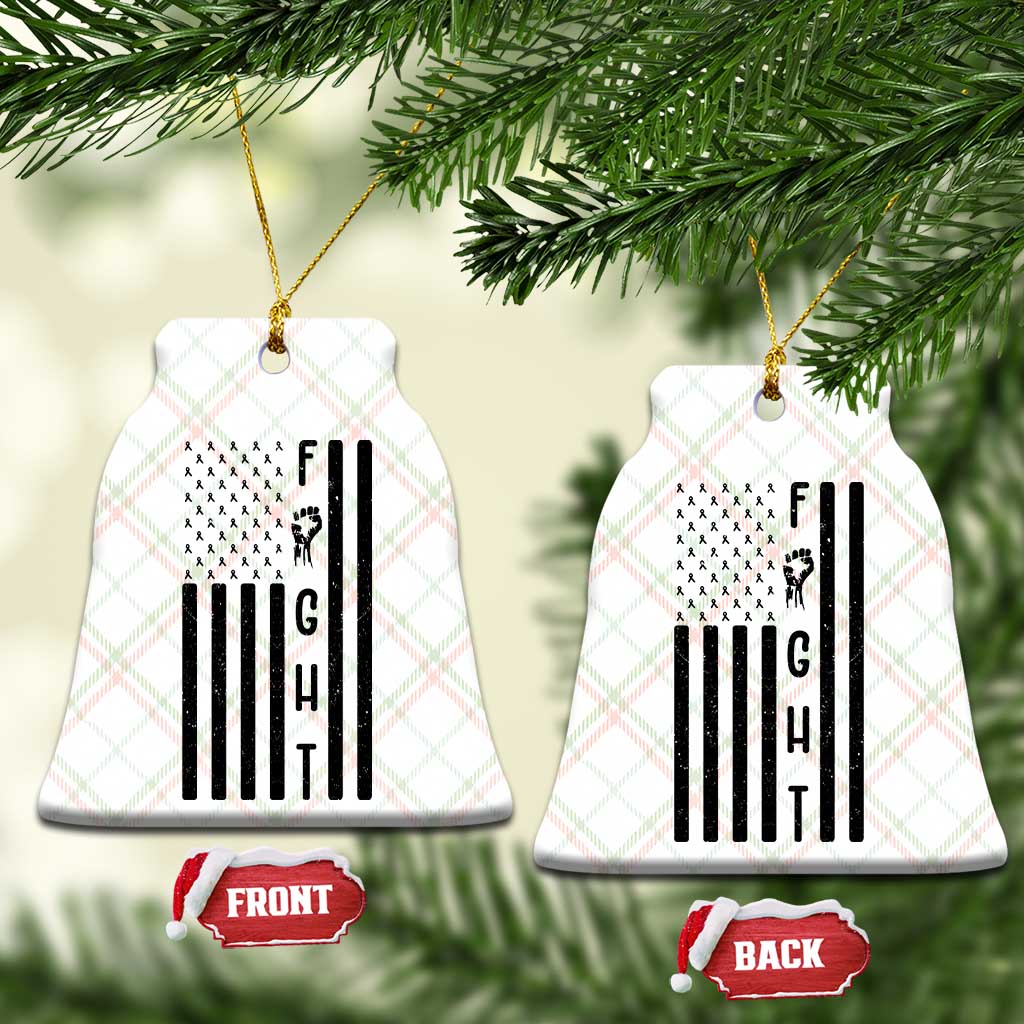 Fight Skin Cancer Melanoma Fighter USA Flag Ceramic Ornament TS12 Print Your Wear