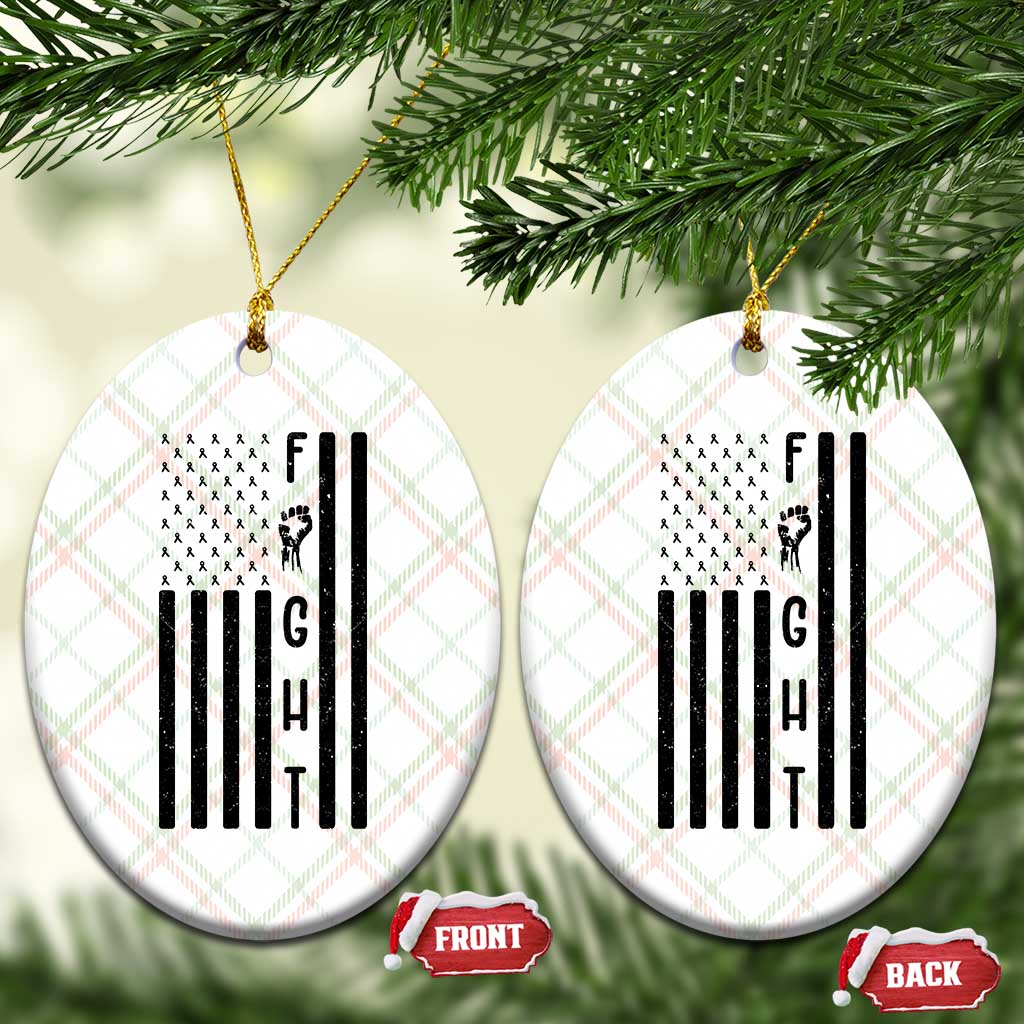 Fight Skin Cancer Melanoma Fighter USA Flag Ceramic Ornament TS12 Print Your Wear