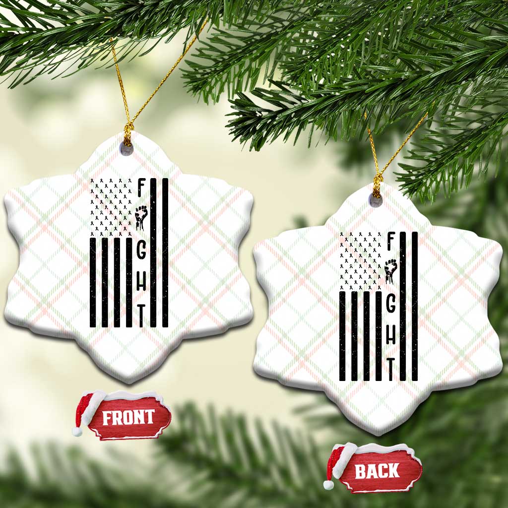 Fight Skin Cancer Melanoma Fighter USA Flag Ceramic Ornament TS12 Print Your Wear
